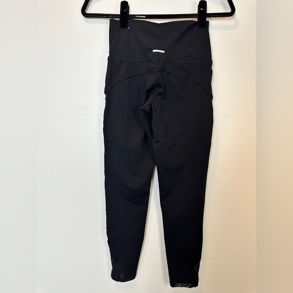 Aerie Women’s Sz Small Black Leggings Moto Mesh Ankle Skinny Athletic Textured - Picture 2 of 5